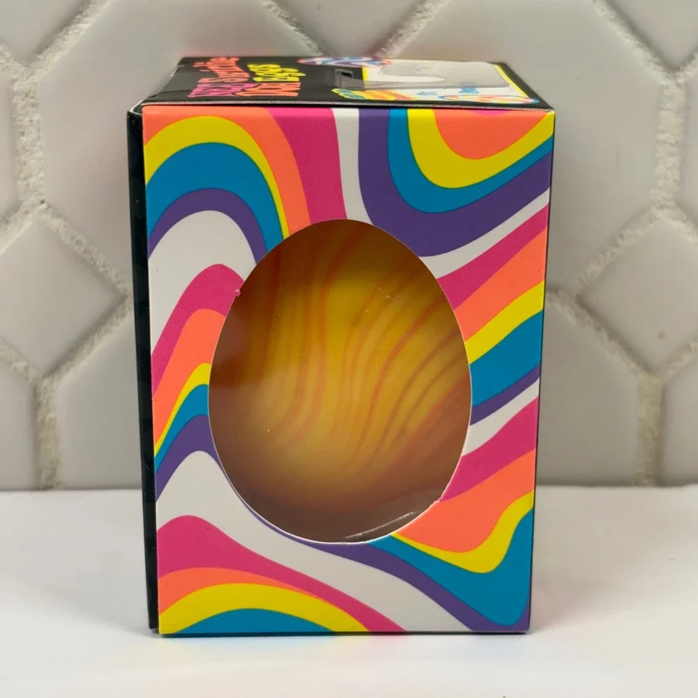 Schylling NeeDoh Swirlie Eggs Unisex OS Orange Yellow Swirl Sensory Fidget Toy